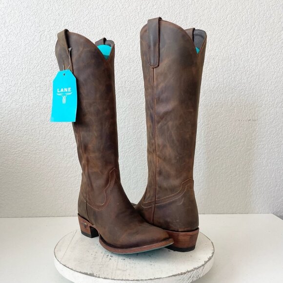 Lane PLAIN JANE Cowboy Boots Womens Brown Leather Cowgirl